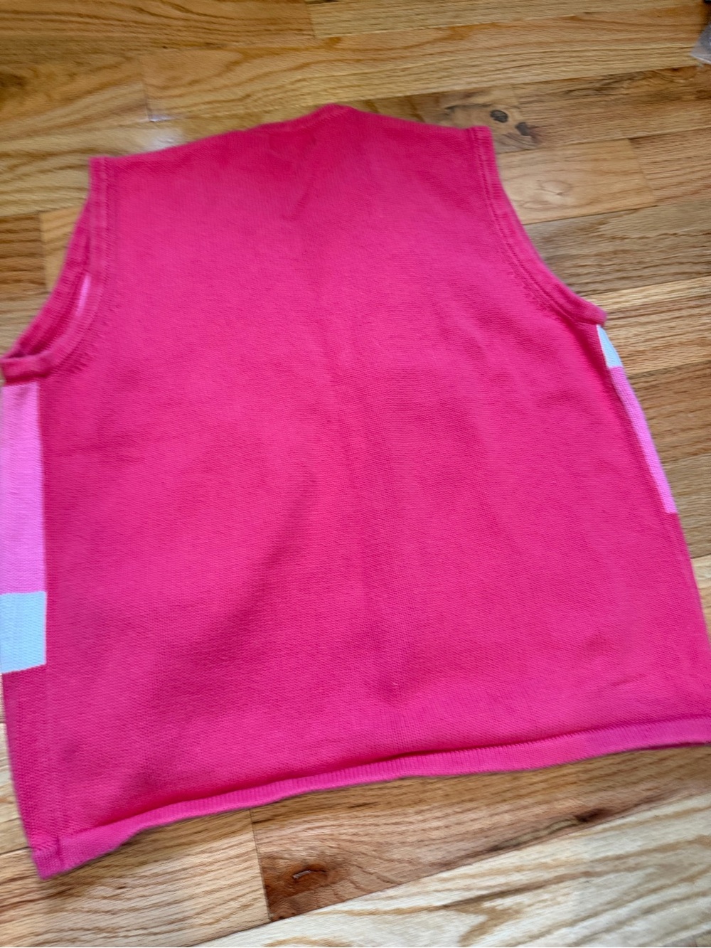 Tabi Pink Flamingo Patchwork Knit Sweater Vest - Picture 5 of 5